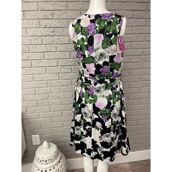Talbots Oprah Collection Women Sleeveless Floral Print Pleat Fit Flare Dress 6P - Picture 7 of 10